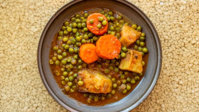 Potatoes & Peas.